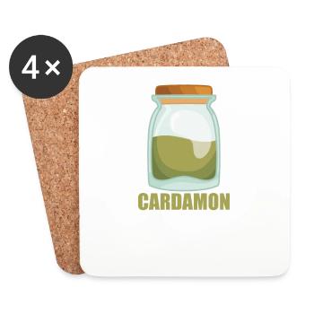 Cardamon Spice Taste Food Cooking - Coasters (set of 4) - white - Front