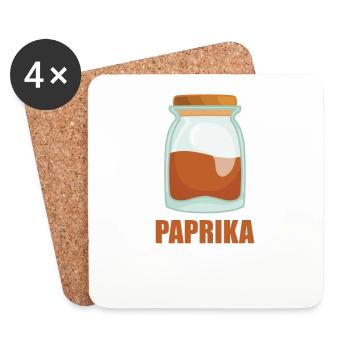 Paprika Spice Taste Food Cooking - Coasters (set of 4) - white - Front
