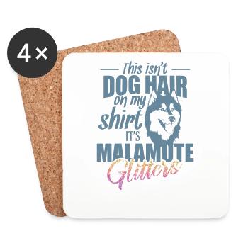 This isn't Dog Hair on me It's Malamute Glitters - Untersetzer (4er-Set) - Weiß - Vorne