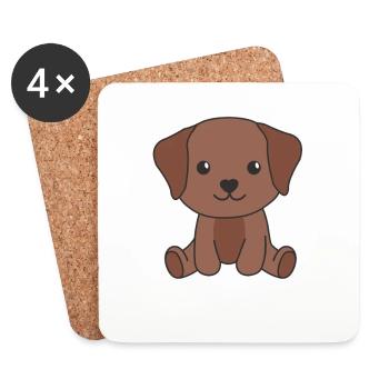 Labrador cute dogs funny Labrador - Coasters (set of 4) - white - Front