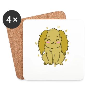 Cocker spaniel with beautiful ears pet - Coasters (set of 4) - white - Front