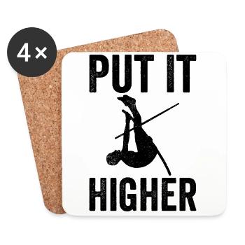 Saut à la perche amusant Saut à la perche - Dessous de verre (lot de 4) - blanc - Devant