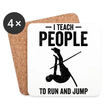 Fun pole vault - Coasters (set of 4) - white - Front