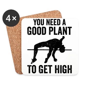 Fun pole vault - Coasters (set of 4) - white - Front