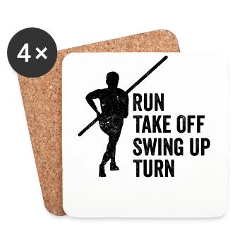 Fun Pole Vault Pole Vault - Coasters (set of 4) - white - Front