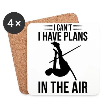 Fun pole vault - Coasters (set of 4) - white - Front