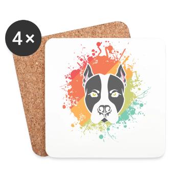 Dog American Staffordshire Terrier Pet - Coasters (set of 4) - white - Front