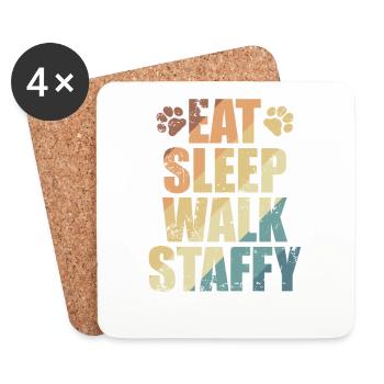 Eat Sleep Walk Staffy Staffordshire Terrier - Coasters (set of 4) - white - Front