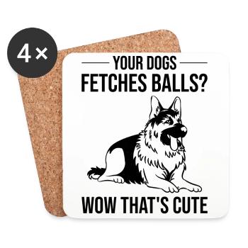 Police Officer Police Dog - Coasters (set of 4) - white - Front