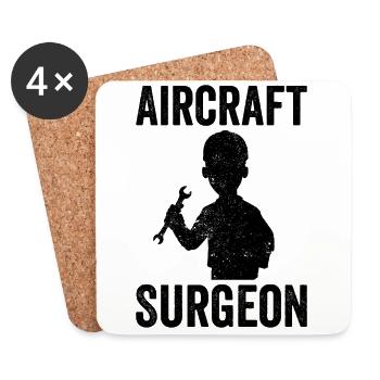 Chirurgien des fusées Ingénieur de fusée Cool Aerospace - Dessous de verre (lot de 4) - blanc - Devant