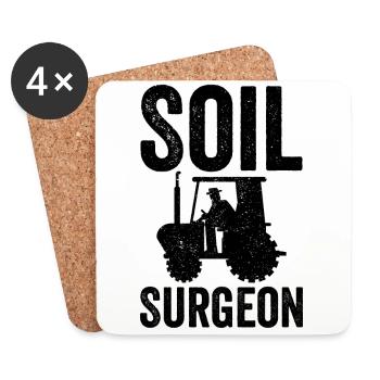 Soil Surgeon Farmer Agriculture - Coasters (set of 4) - white - Front