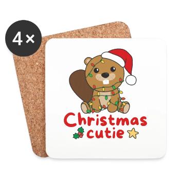 Castor Noël Castor Mignon de Noël - Dessous de verre (lot de 4) - blanc - Devant