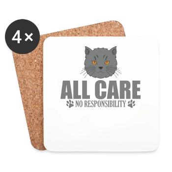 All Care No Responsibility British Shorthair - Untersetzer (4er-Set) - Weiß - Vorne