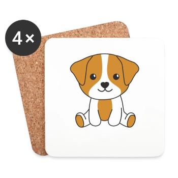 Jack Russell süße Hunde lustige Jack Russell - Untersetzer (4er-Set) - Weiß - Vorne