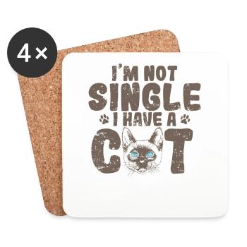 I'm not Single I have a Siamese Cat Haustier - Untersetzer (4er-Set) - Weiß - Vorne