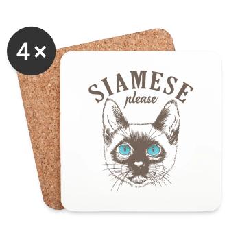 Siamese Cat please Haustier Kater Rasse - Untersetzer (4er-Set) - Weiß - Vorne