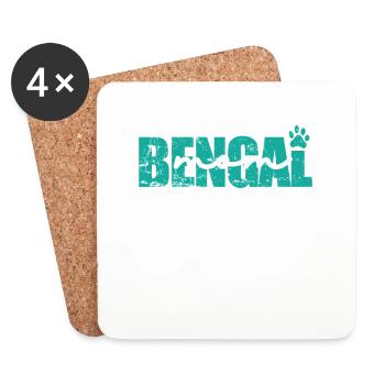 Bengal Maman Race d’animal de compagnie Chat domestique - Dessous de verre (lot de 4) - blanc - Devant