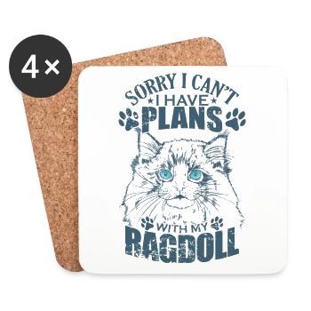 Sorry I can't I have Plans with my Ragdoll - Untersetzer (4er-Set) - Weiß - Vorne