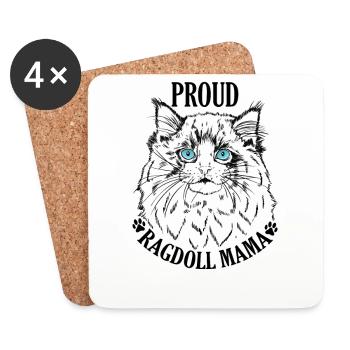 Proud Ragdoll Mama Hauskatze Rasse - Untersetzer (4er-Set) - Weiß - Vorne