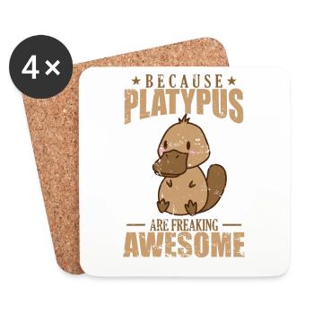 Because Platypus are Freaking Awesome - Coasters (set of 4) - white - Front