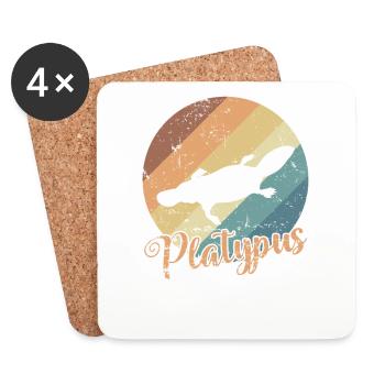 Platypus platypus Australia Outback - Coasters (set of 4) - white - Front