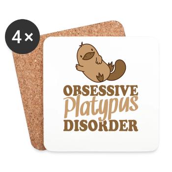Obsessive Platypus Disorder Schnabeltier - Coasters (set of 4) - white - Front