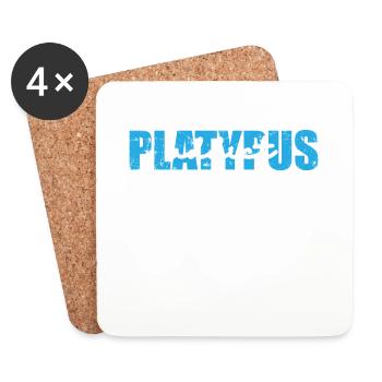 Platypus addict Australien Schnabeltier Tier - Untersetzer (4er-Set) - Weiß - Vorne