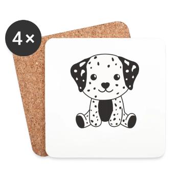 Dalmatians Cute Dogs Funny Dalmatians - Coasters (set of 4) - white - Front