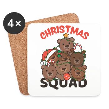 Bär Weihnachtsbaum Christmas Squad Bären - Untersetzer (4er-Set) - Weiß - Vorne