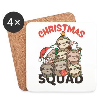 Sloth Christmas Tree Christmas Squad Sloths - Coasters (set of 4) - white - Front