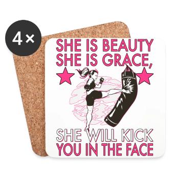 Karate Taekwondo Martial Arts Karate Mma Kick Box - Coasters (set of 4) - white - Front