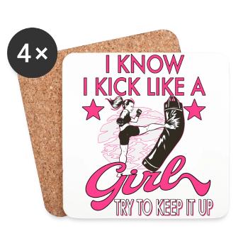 Karate Taekwondo Martial Arts Karate Mma Kick Box - Coasters (set of 4) - white - Front