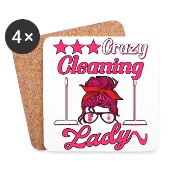 Housekeeper Maid Cleaner - Coasters (set of 4) - white - Front