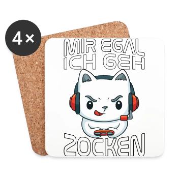 Gaming Zocken Gamer - Untersetzer (4er-Set) - Weiß - Vorne