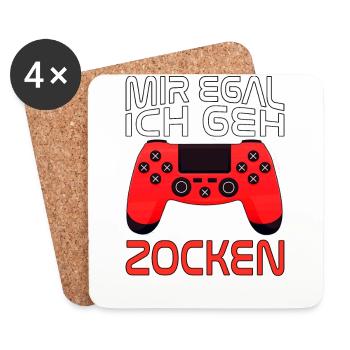 Gaming Zocken Gamer - Untersetzer (4er-Set) - Weiß - Vorne