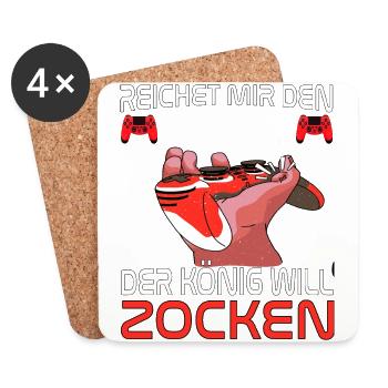Gaming Zocken Gamer - Untersetzer (4er-Set) - Weiß - Vorne
