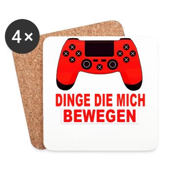 Gaming Zocken Gamer - Untersetzer (4er-Set) - Weiß - Vorne