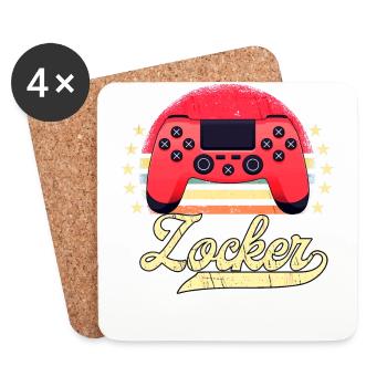 Gaming Zocken Gamer - Untersetzer (4er-Set) - Weiß - Vorne