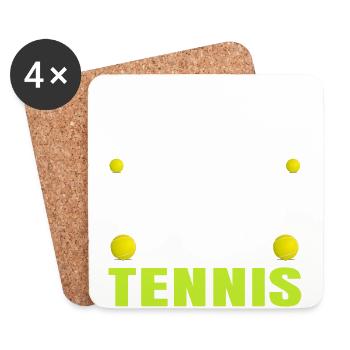 Tennisspieler Lustig Sportler Frau Mit - Untersetzer (4er-Set) - Weiß - Vorne