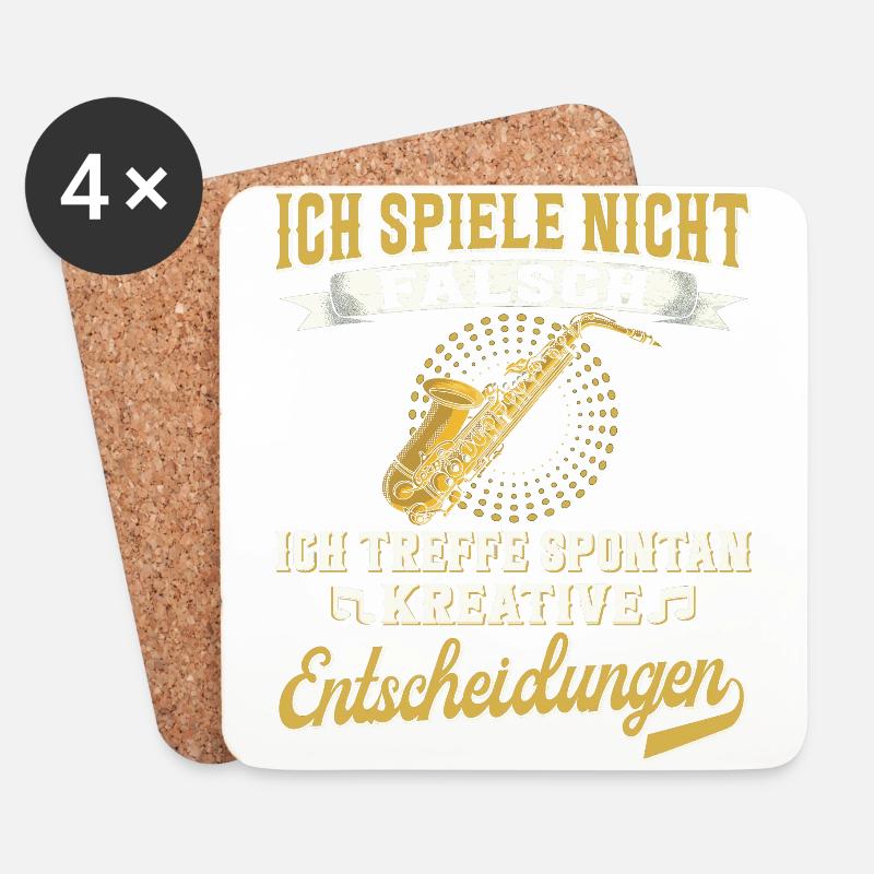 Saxophon. - Untersetzer (4er-Set) - Weiß