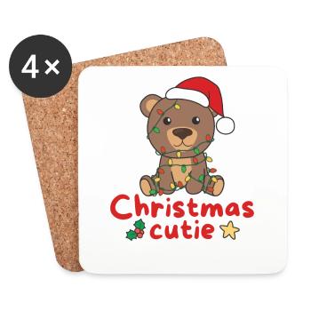 Ours de Noël Ours de Noël Mignon de Noël - Dessous de verre (lot de 4) - blanc - Devant