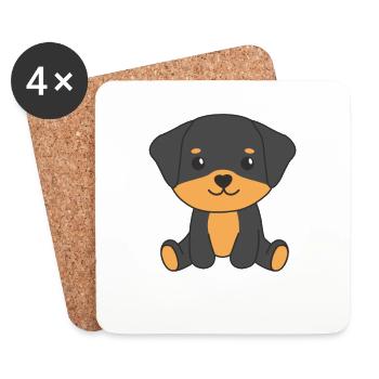Rottweiler cute dogs funny Rottweiler - Coasters (set of 4) - white - Front