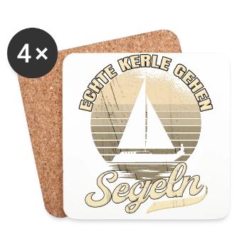 Segler Segelboot Meer Vintage Echte Kerle Gehen - Untersetzer (4er-Set) - Weiß - Vorne