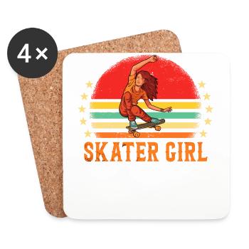 Skaters Skate Skateboarding Skateboard - Dessous de verre (lot de 4) - blanc - Devant