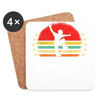 Skaters Skate Skateboarding Skateboard - Dessous de verre (lot de 4) - blanc - Devant