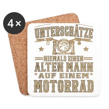 Motorsport Motorradfahrer Biker Motorrad - Untersetzer (4er-Set) - Weiß - Vorne
