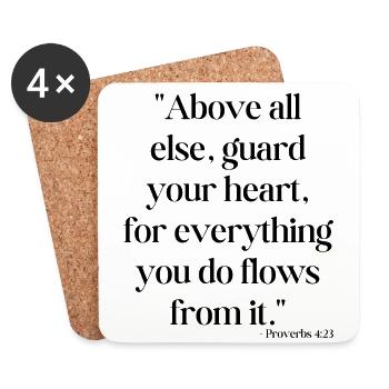 Above all else, guard your heart... - Coasters (set of 4) - white - Front
