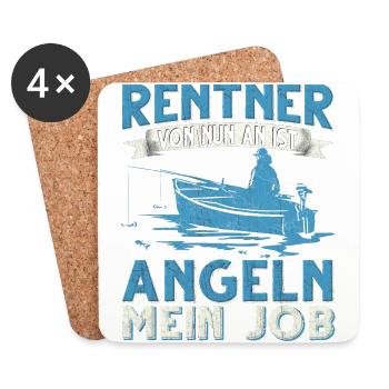 Rentner von nun an ist Angeln mein Job Ruhestand - Untersetzer (4er-Set) - Weiß - Vorne