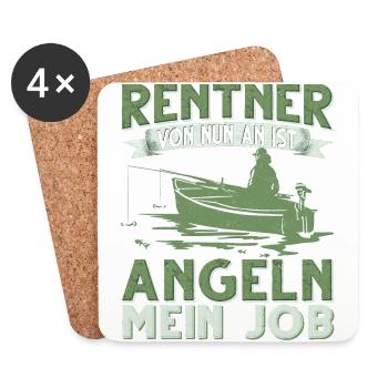 Rentner von nun an ist Angeln mein Job Ruhestand - Untersetzer (4er-Set) - Weiß - Vorne