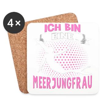 Meerjungfrau Nixe Urlaub Kostüm Meerjungfrau - Untersetzer (4er-Set) - Weiß - Vorne